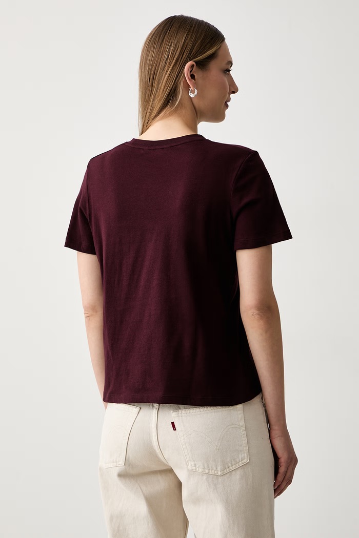 Oblečení Tommy Hilfiger tričko dámské bavlněné WW0WW40276 burgundské