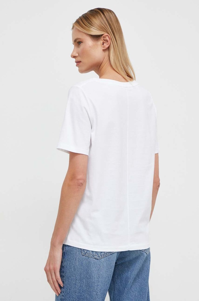 Oblečenie Bavlnené tričko Tommy Hilfiger WW0WW39781 biela