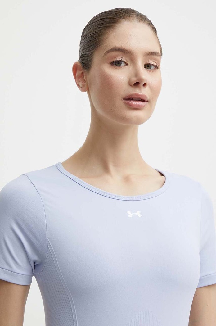 Kratka majica za vadbo Under Armour Z elastanom vijolična 1379149