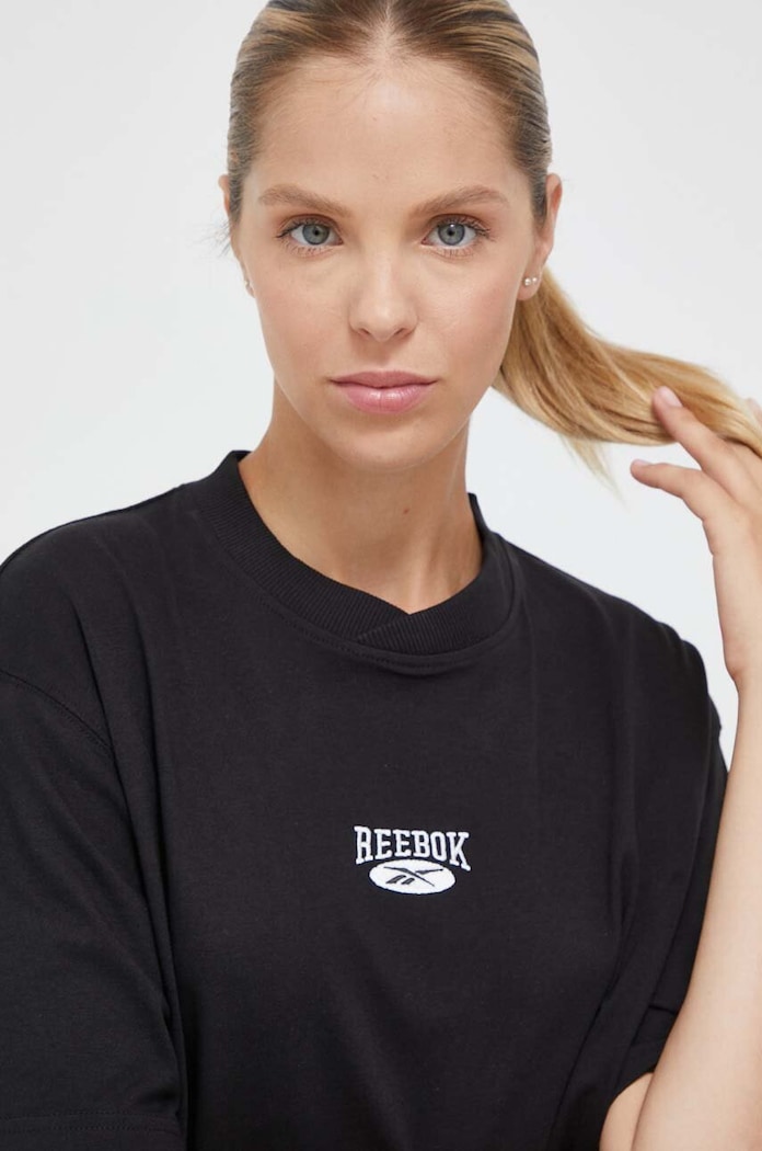 Βαμβακερό μπλουζάκι Reebok Classic ARCHIVE ESSENTIALS μαύρο 100036332