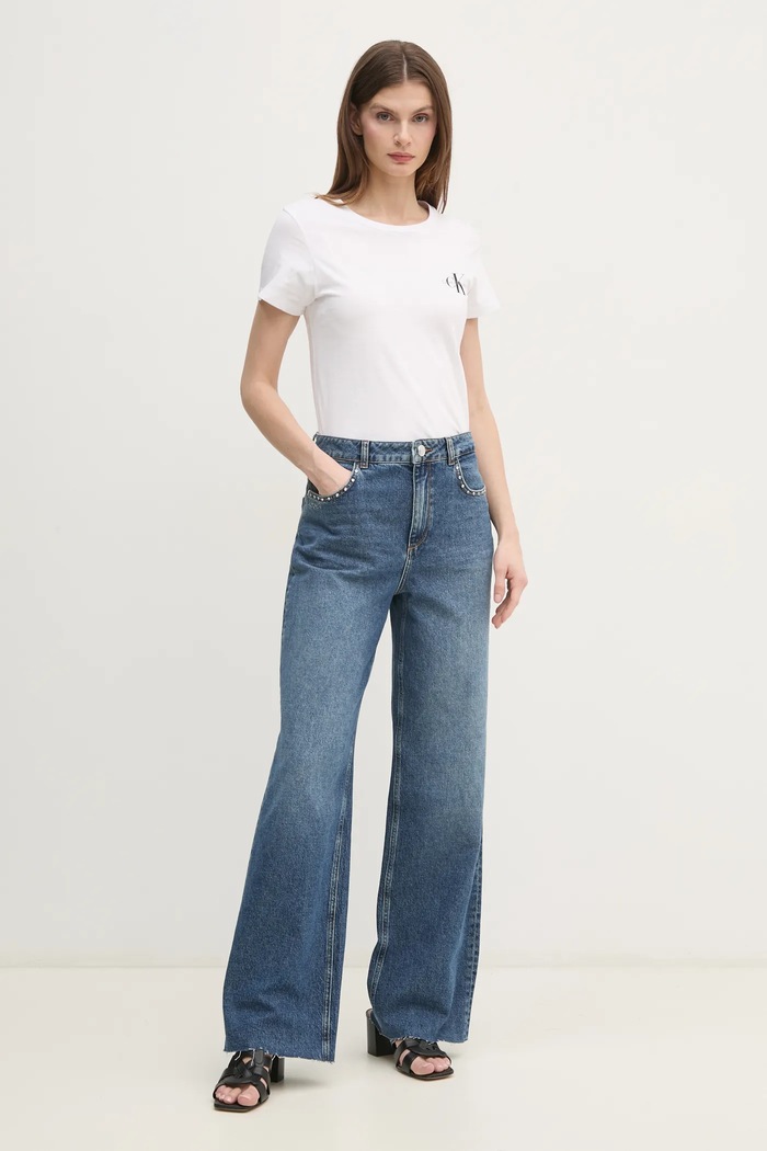 Дрехи Памучна тениска Calvin Klein Jeans (2 броя) J20J219734 бял