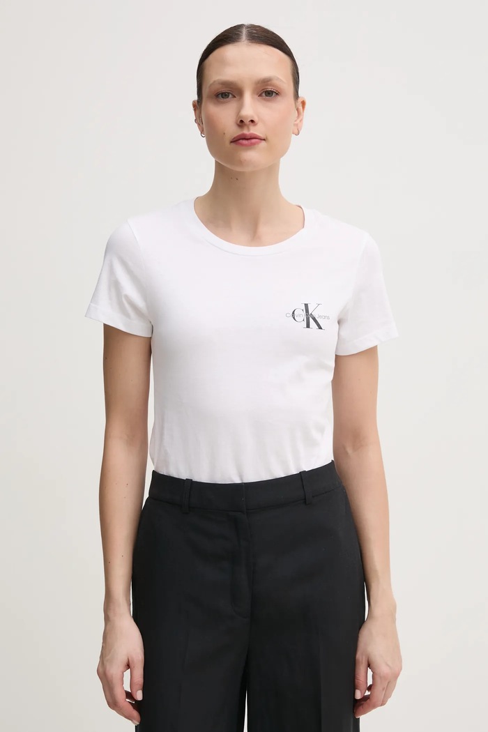 Памучна тениска Calvin Klein Jeans (2 броя) червен J20J219734