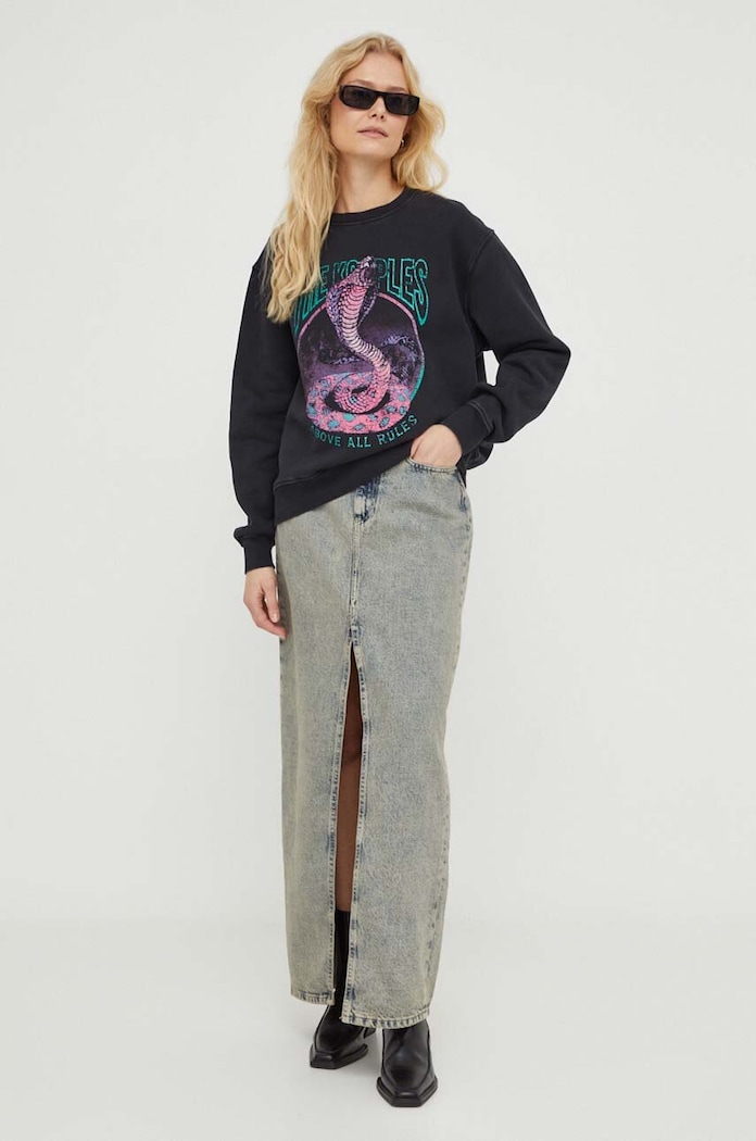 Bavlněná mikina The Kooples FSWE27062K černá AW23