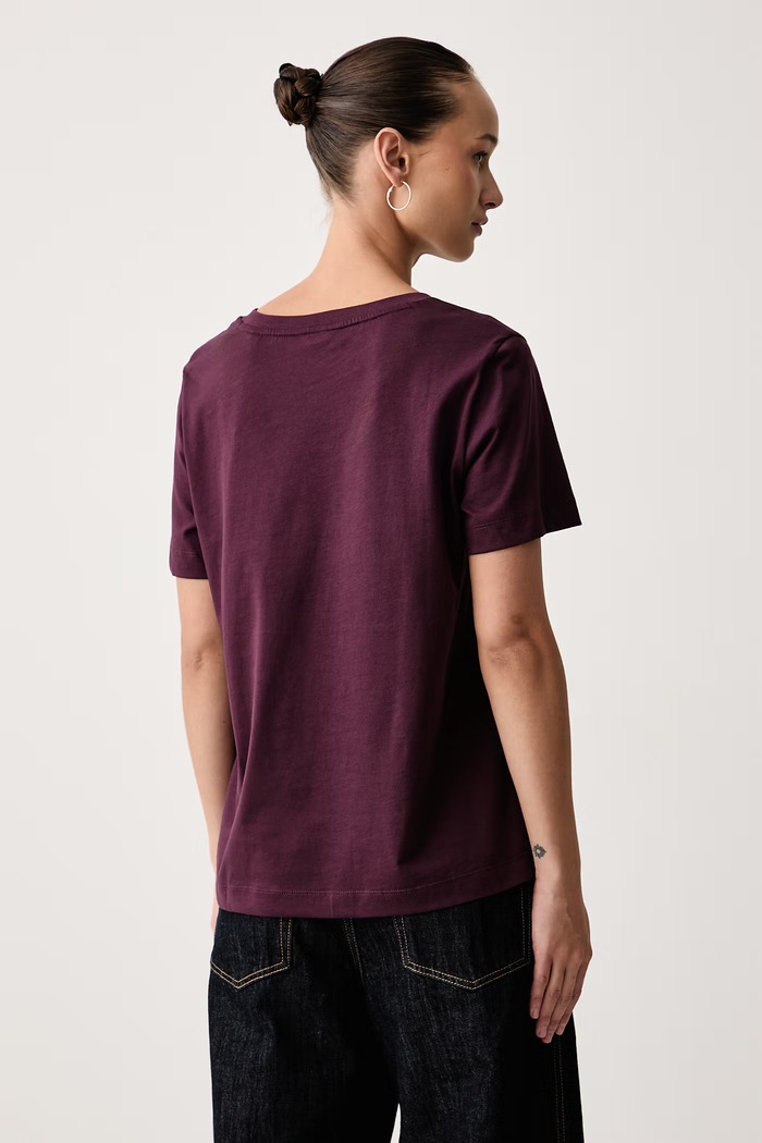 Odzież Gant T-shirt damski bawełniany 4200750 bordowy