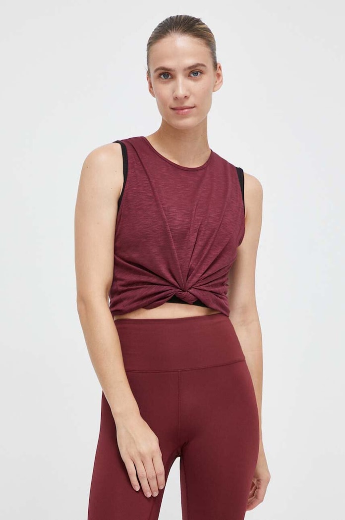 Tréninkový top Casall Soft Texture kulatý burgundské 23102