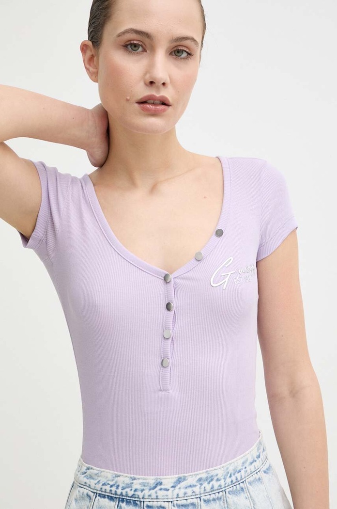 Μπλουζάκι Guess μωβ W4RP47.K1814