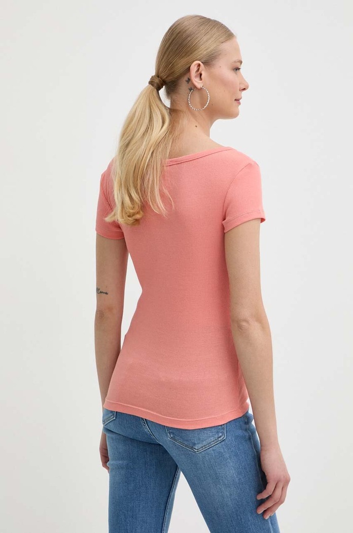 Tričko Guess HENLEY OLYMPIA W4RP47.K1814 oranžová SS25