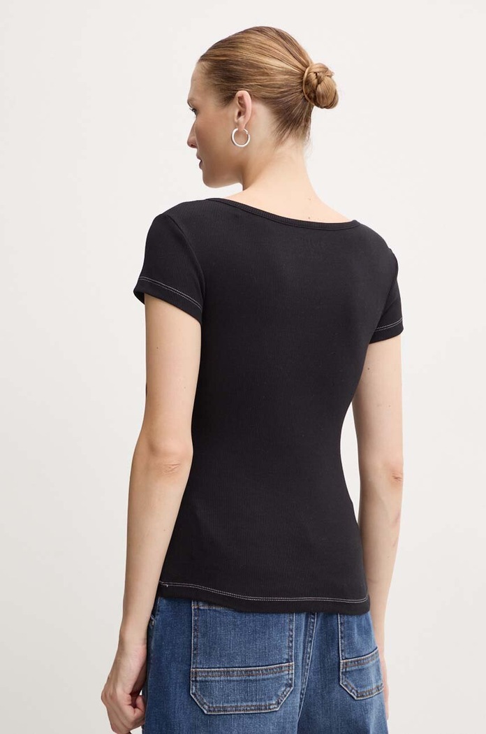 Oblečení Tričko Guess HENLEY OLYMPIA W4RP47.K1814 černá