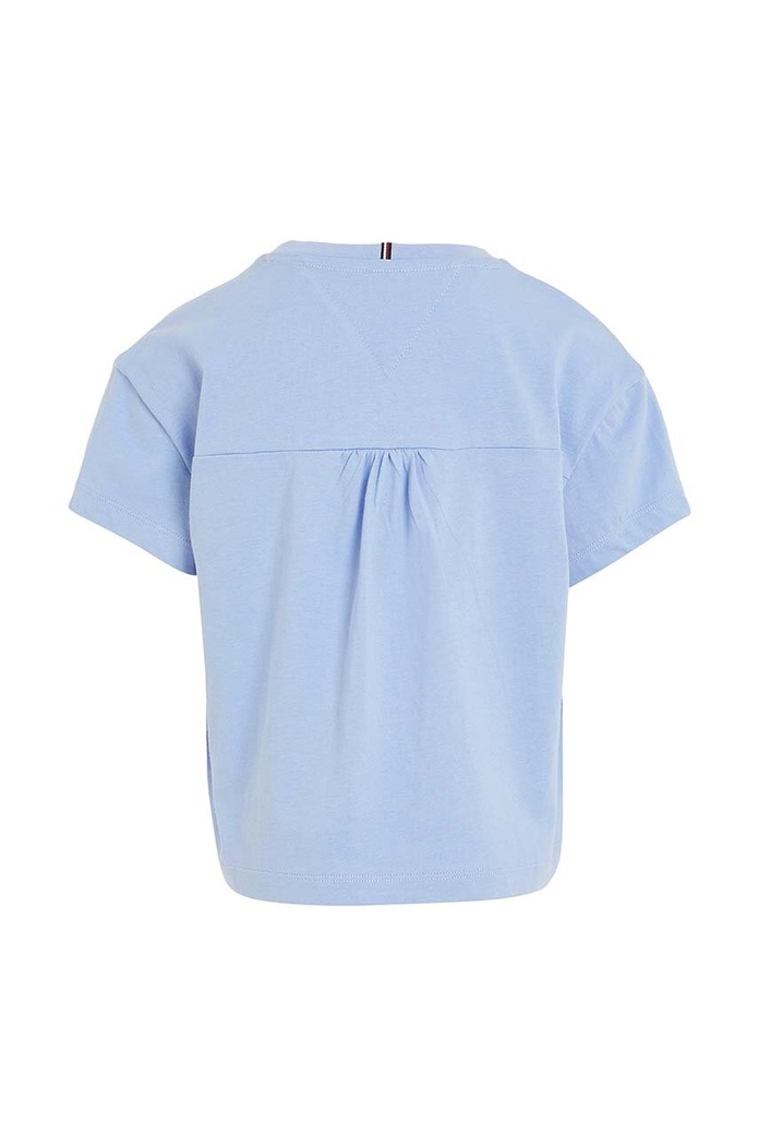 Dziewczynka Tommy Hilfiger t-shirt bawełniany dziecięcy KG0KG07437.128.176.9BYX niebieski