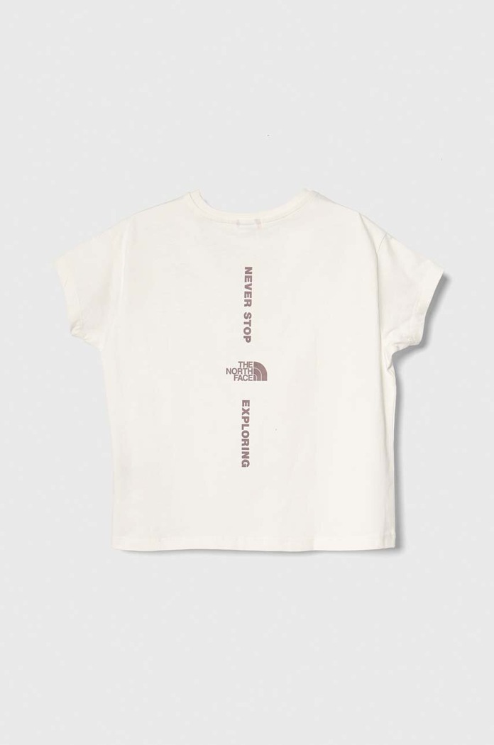 Dětské bavlněné tričko The North Face G VERTICAL LINE S/S TEE NF0A854R bílá AW23