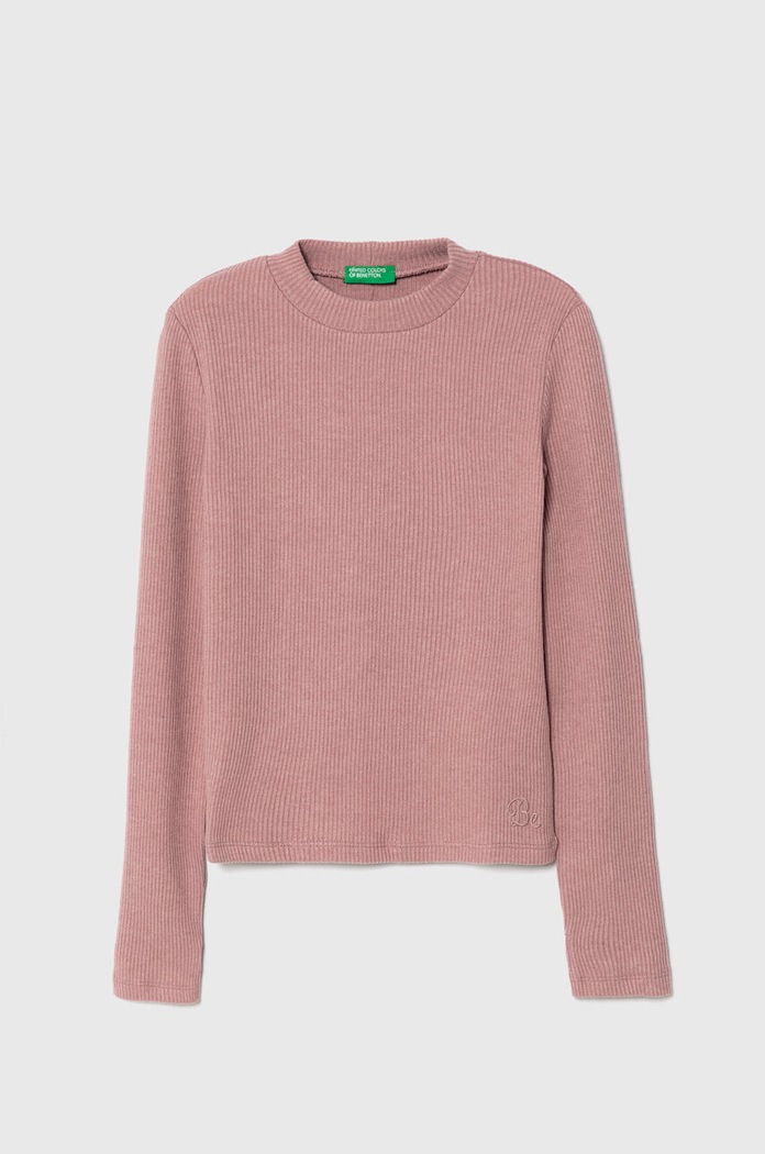 Παιδικό μακρυμάνικο United Colors of Benetton με ελαστάν ροζ 31F5C10F7.G.SEASONAL