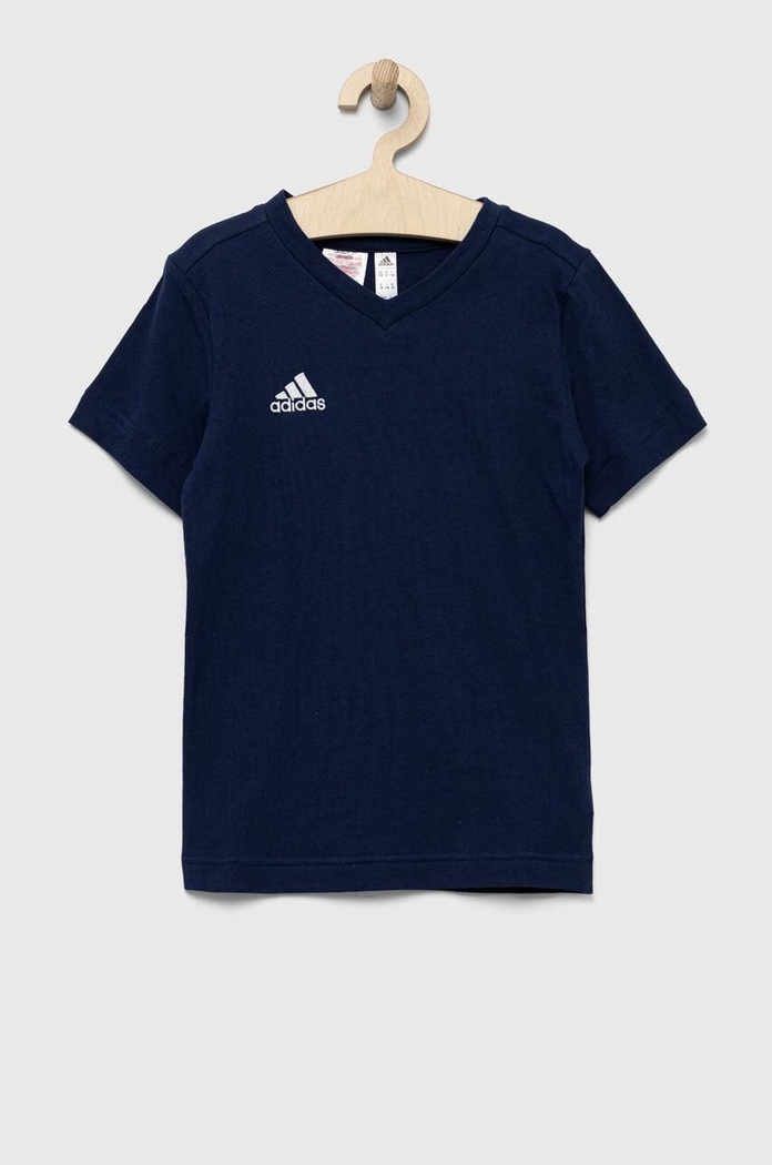 Dětské bavlněné tričko adidas Performance ENT22 TEE Y V výstřih námořnická modř HC0445