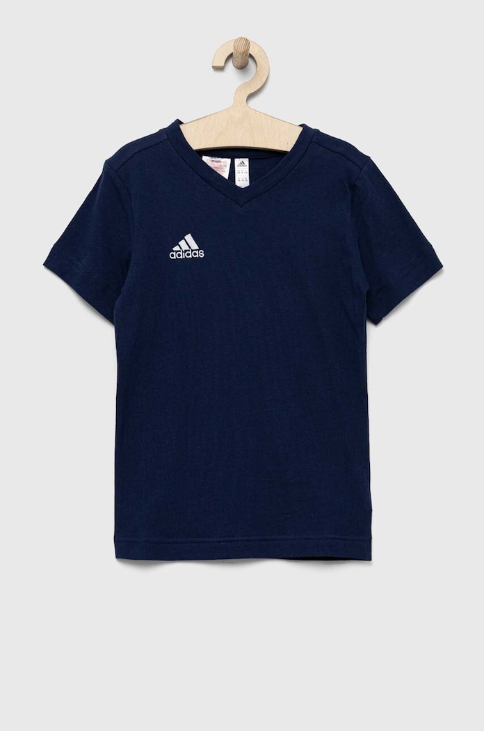 Dětské bavlněné tričko adidas Performance ENT22 TEE Y V výstřih námořnická modř HC0445