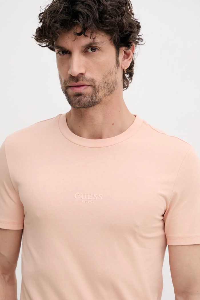 Oblečení Guess tričko pánské bavlněné AIDY M2YI72.I3Z14 oranžová