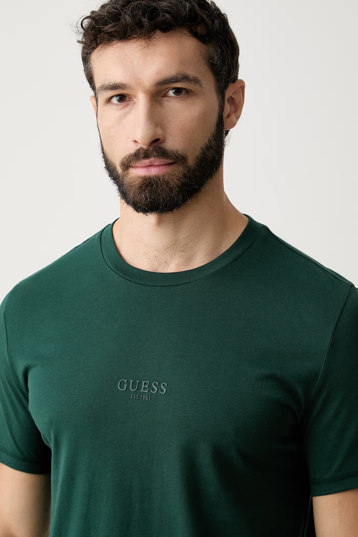 Одежда Guess футболка для мужчин из хлопка AIDY M2YI72.I3Z14 зелёный