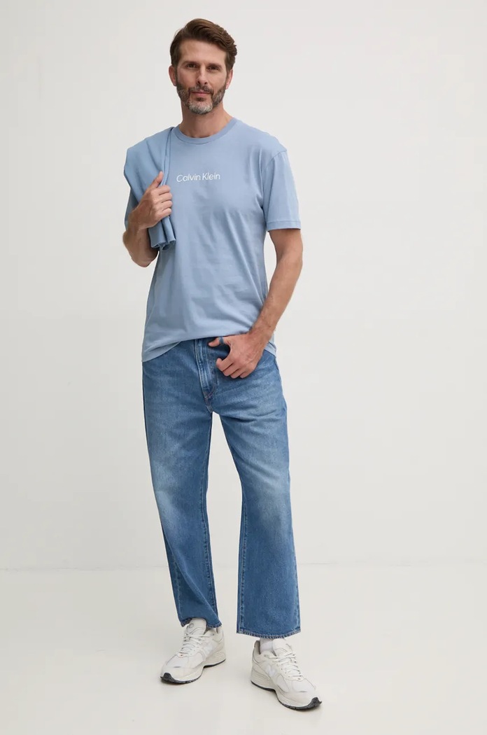 Памучна тениска Calvin Klein K10K111346 син AA00