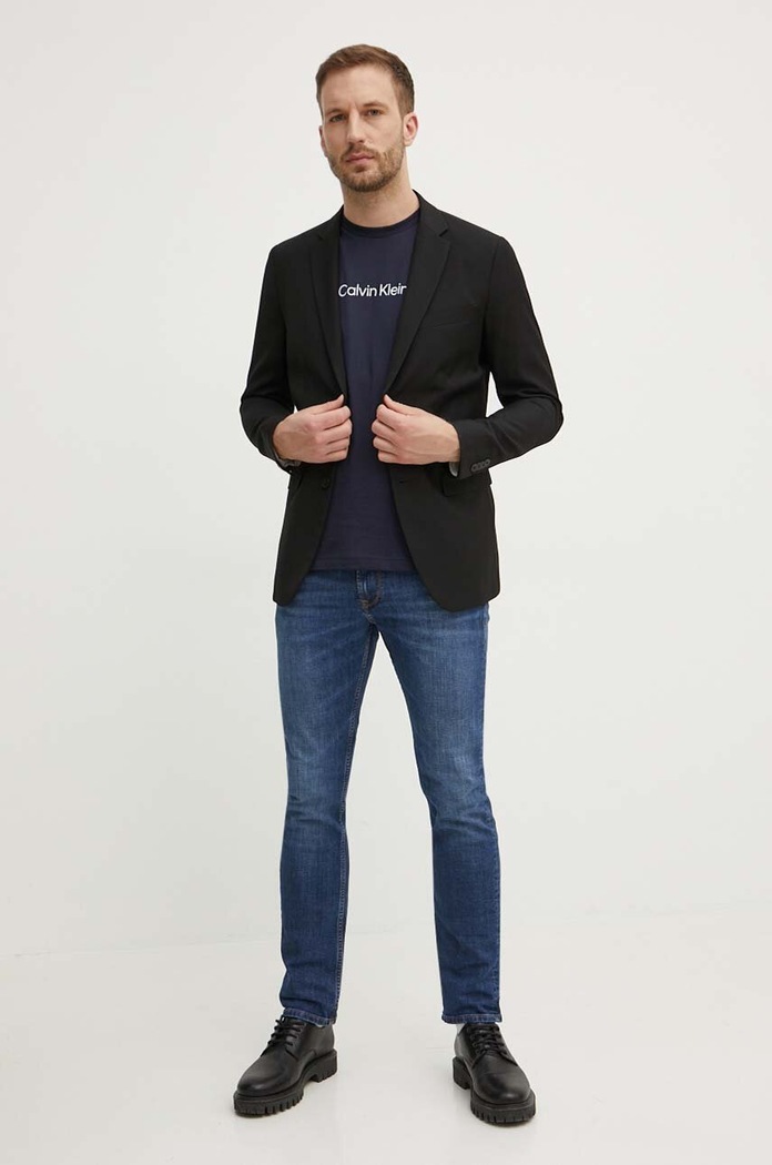 Bavlněné tričko Calvin Klein K10K111346 námořnická modř AA00