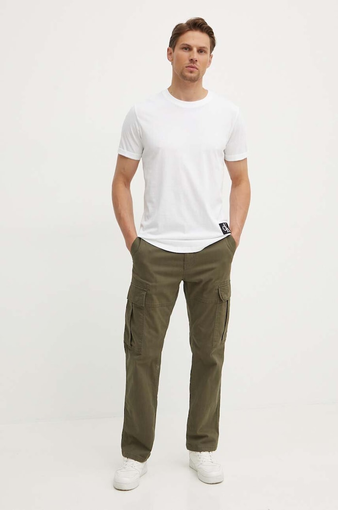 Calvin Klein Jeans tricou din bumbac J30J323482 alb AA00