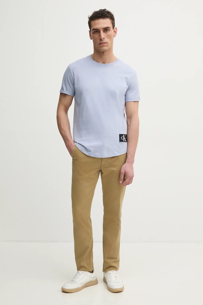 Calvin Klein Jeans T-shirt bawełniany J30J323482 niebieski AA00