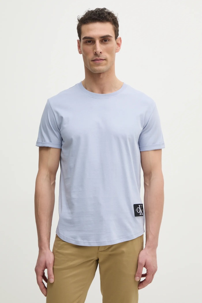 T-shirt bawełniany Calvin Klein Jeans J30J323482 niebieski