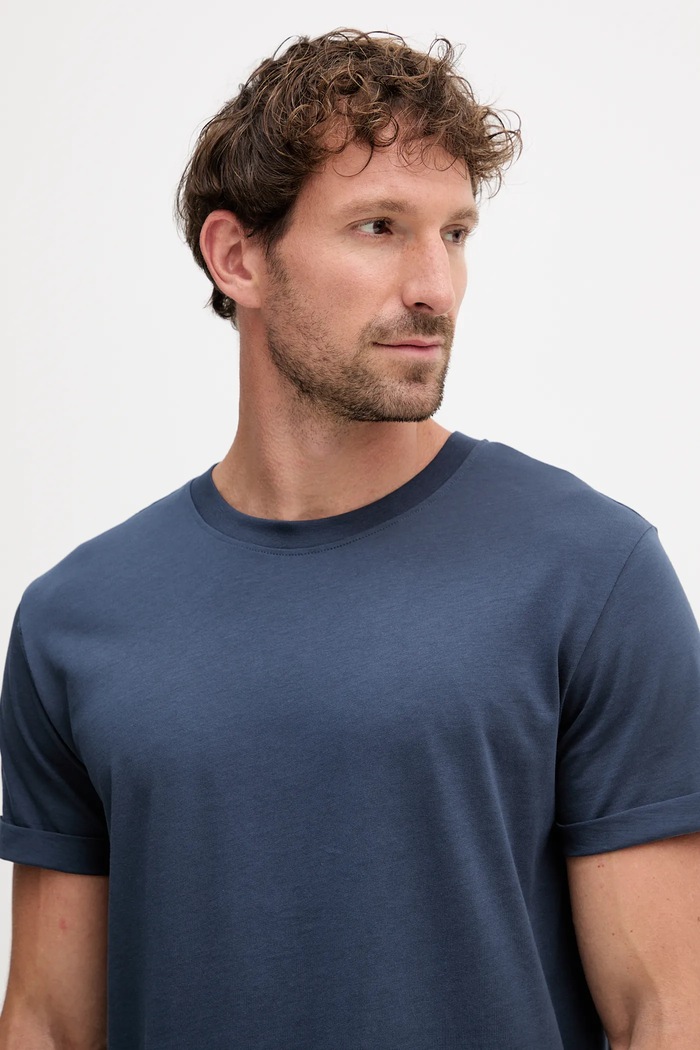 Oblečení Bavlněné tričko Calvin Klein Jeans J30J323482 námořnická modř