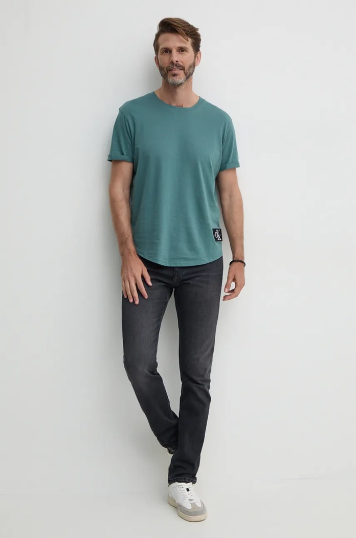 Calvin Klein Jeans Памучна тениска Calvin Klein Jeans J30J323482 тюркоазен AA00
