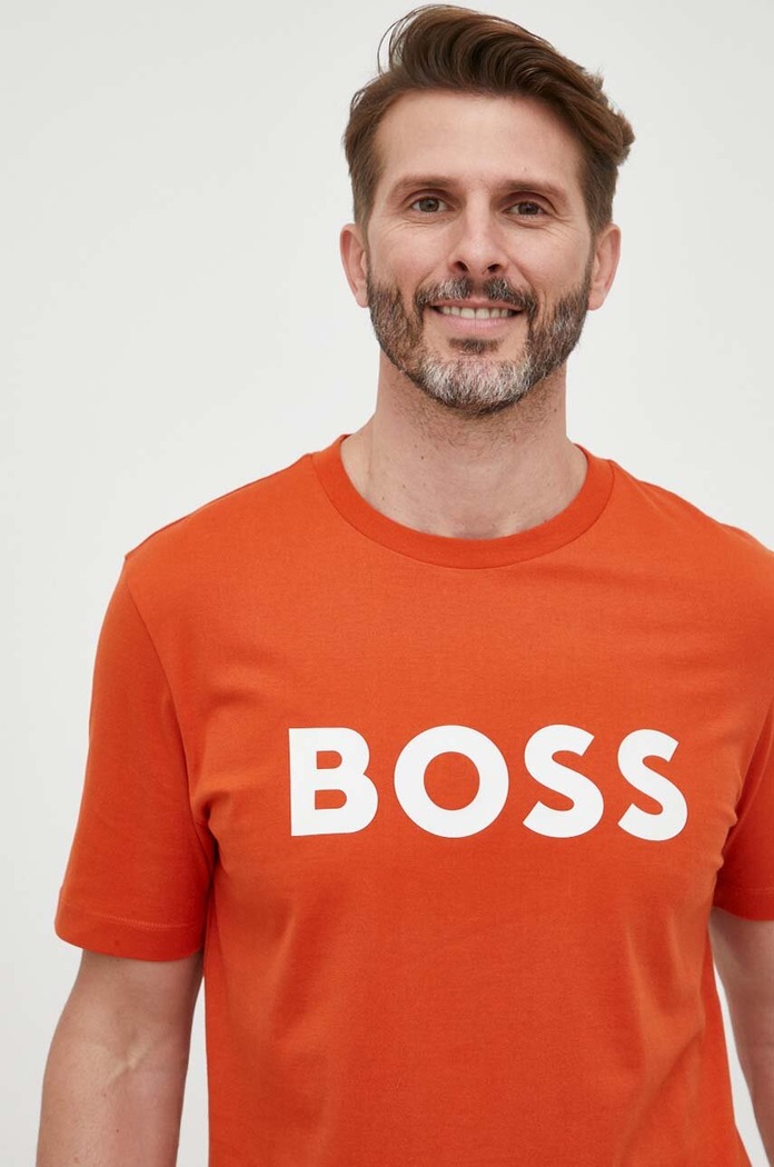 Bavlnené tričko BOSS oranžová 50495742
