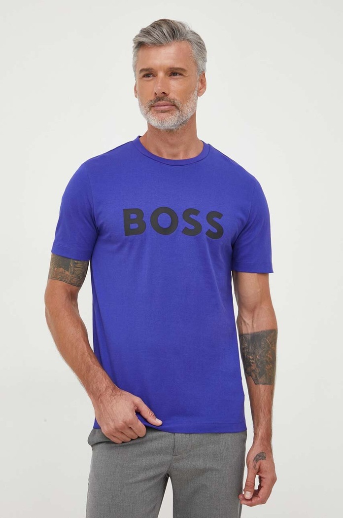 Bavlnené tričko BOSS fialová 50495742