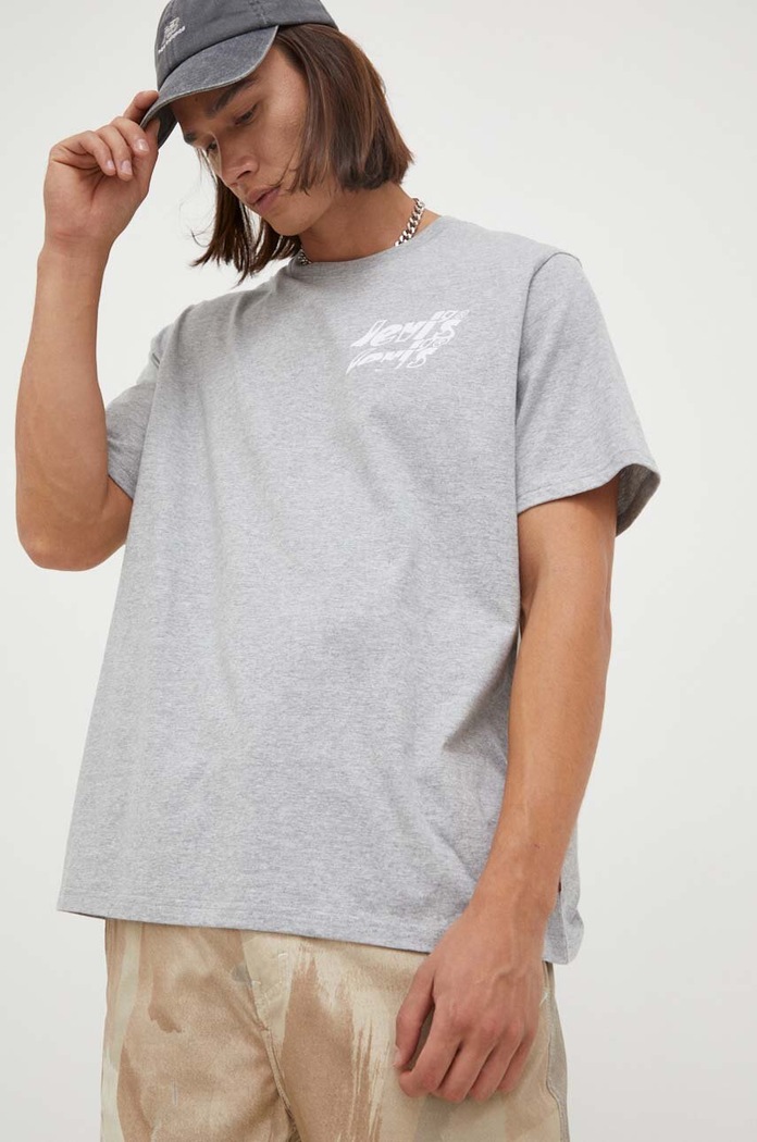 Levi's pamut póló pamut szürke 16143.0932