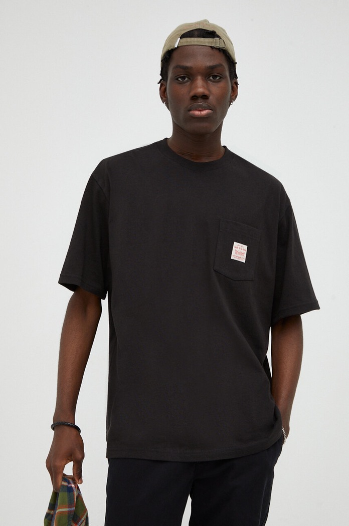 Levi's tricou din bumbac uni negru A5850.0004