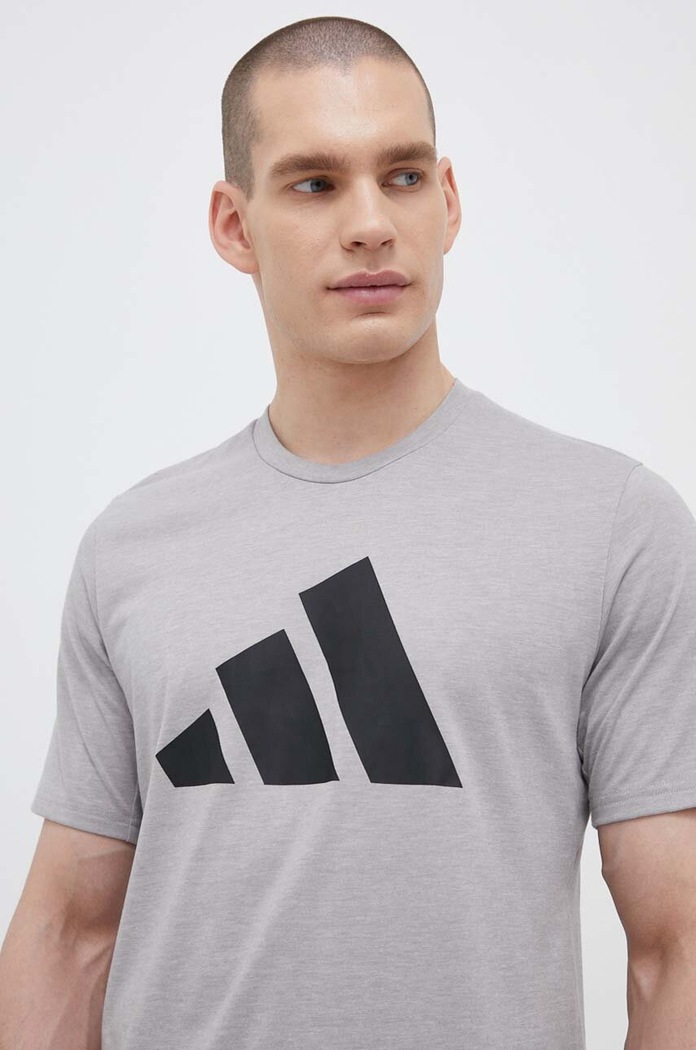 Kratka majica za vadbo adidas Performance Train Essentials Feelready Logo Drugo siva IB8276