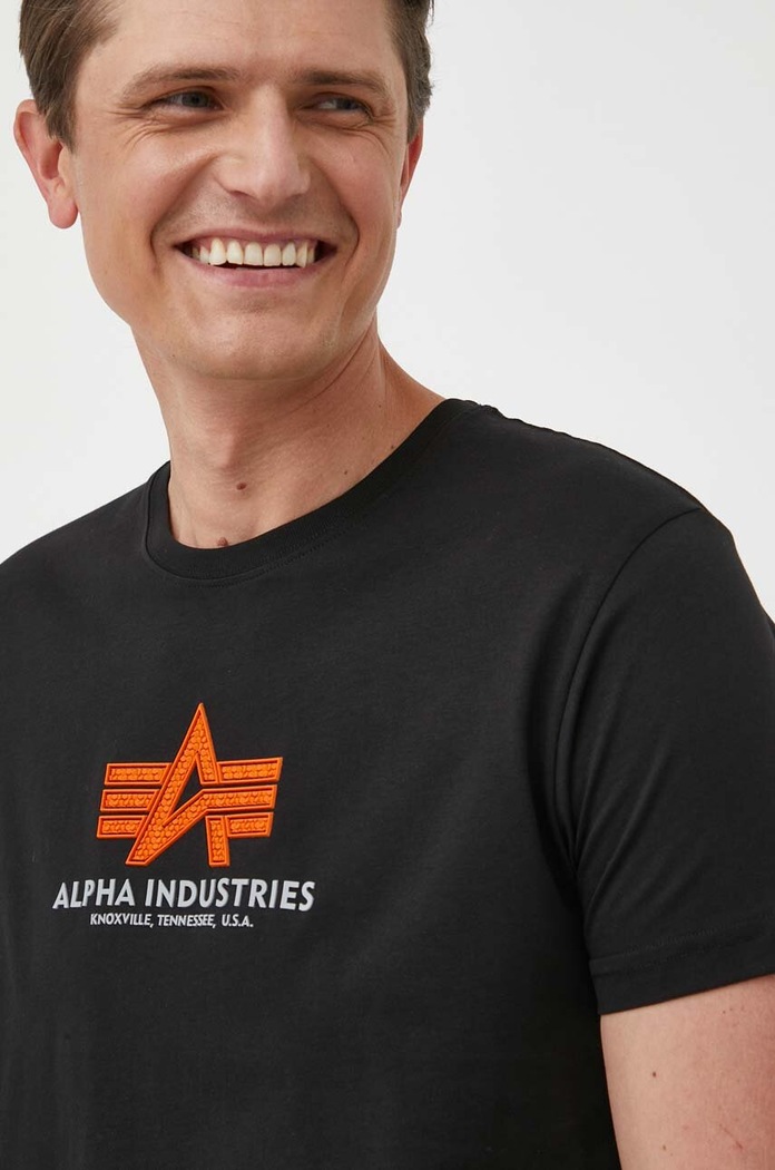 Alpha Industries pamut póló fekete 100501RB.03