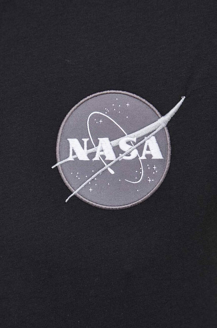 Bombažna kratka majica Alpha Industries Space Shuttle T 176507.03 črna