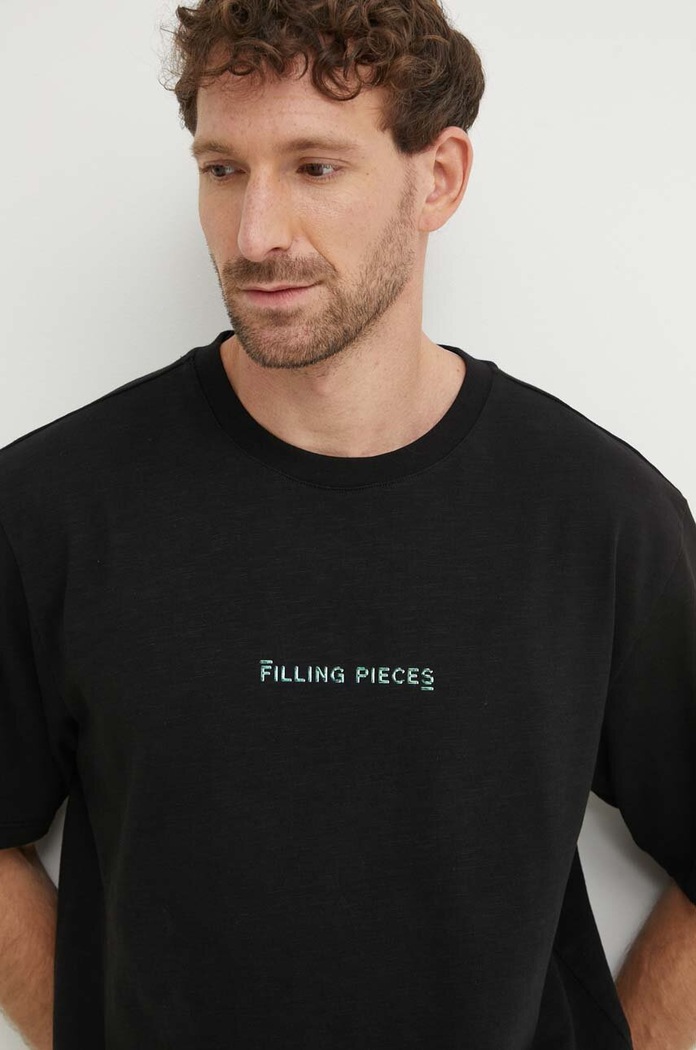 Bavlněné tričko Filling Pieces Carabiner černá 74417051861