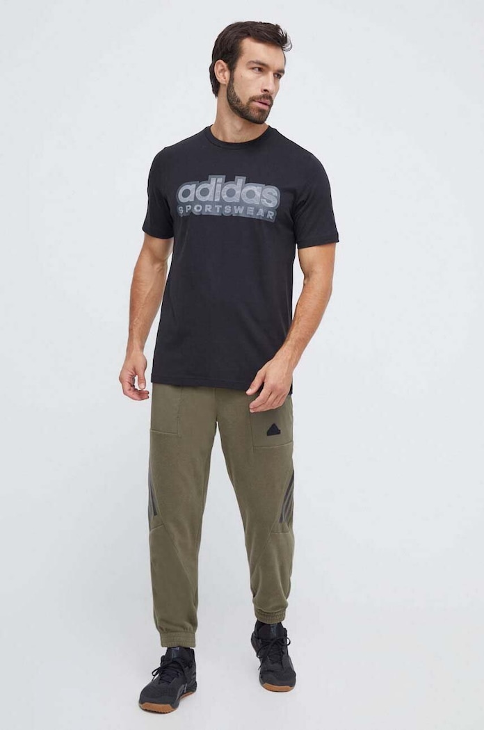 adidas t-shirt bawełniany II3580 czarny AW23
