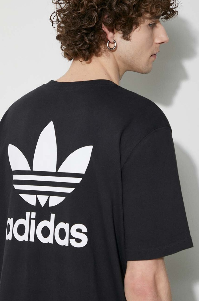adidas Originals Tricou din bumbac Classics Back+Front Trefoil negru II5760