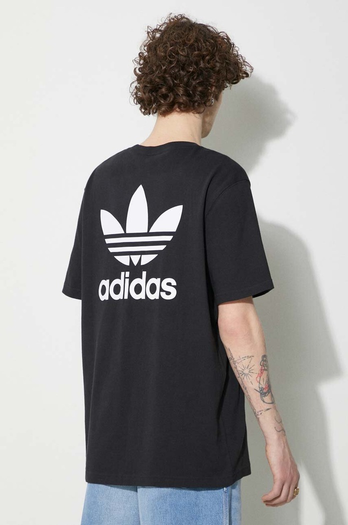 Tricou din bumbac Classics Back+Front Trefoil adidas Originals II5760 negru