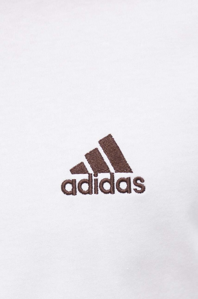 Βαμβακερό μπλουζάκι adidas Essentials IC9343 λευκό