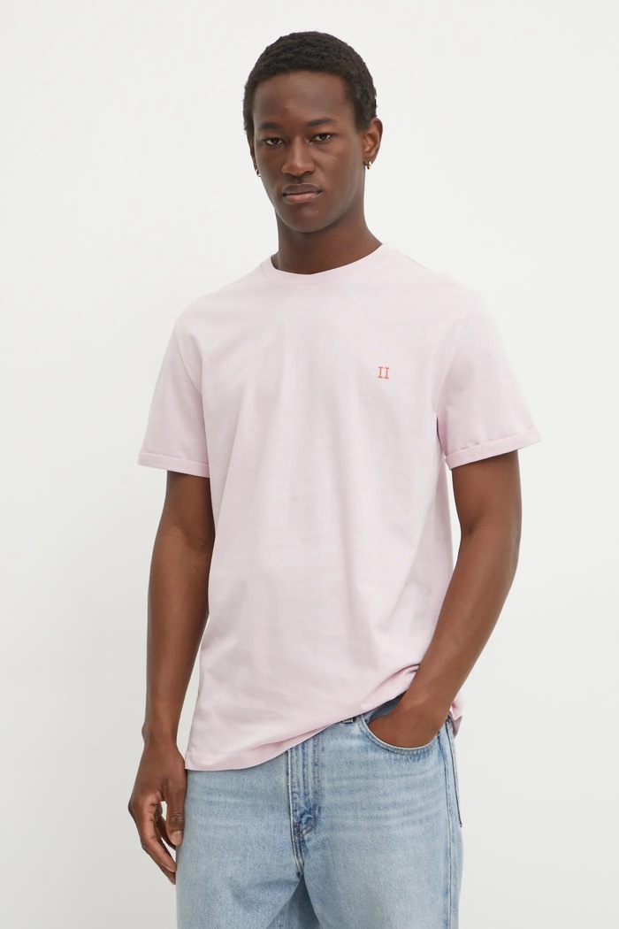 Les Deux tricou din bumbac uni roz LDM101155