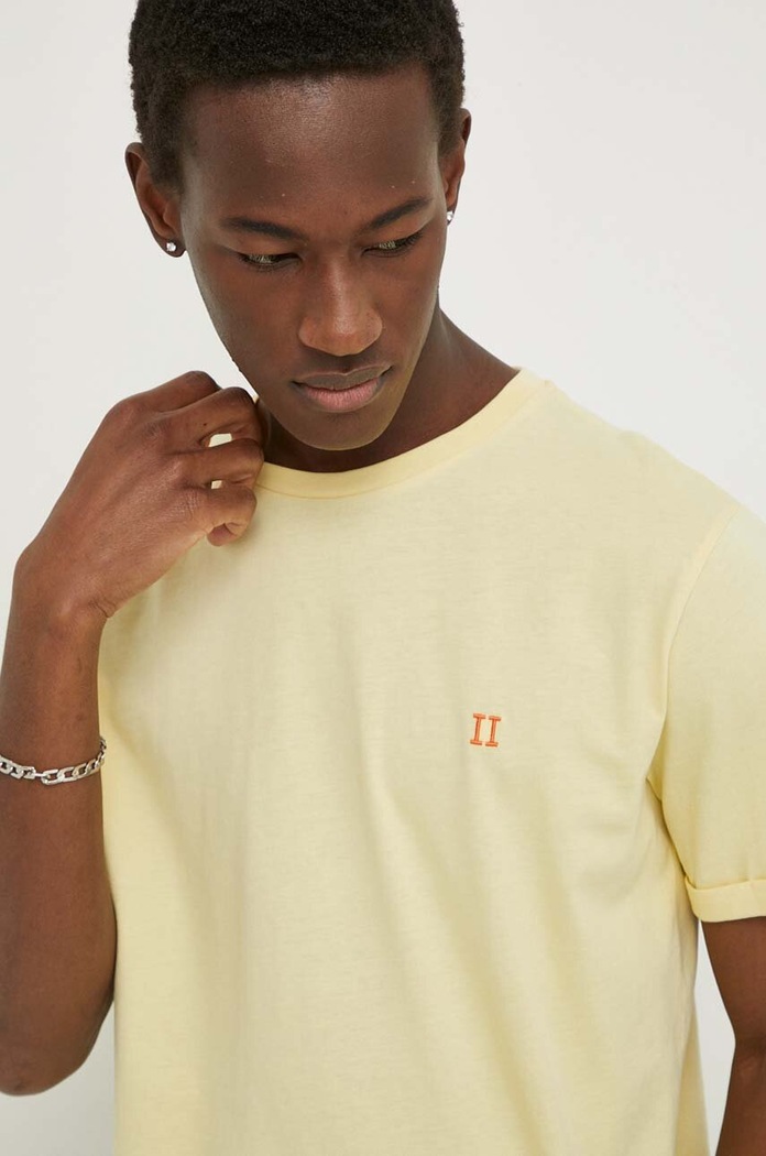 Les Deux t-shirt bawełniany żółty LDM101155