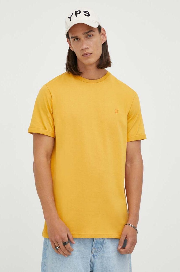 Les Deux t-shirt bawełniany bawełna żółty LDM101155