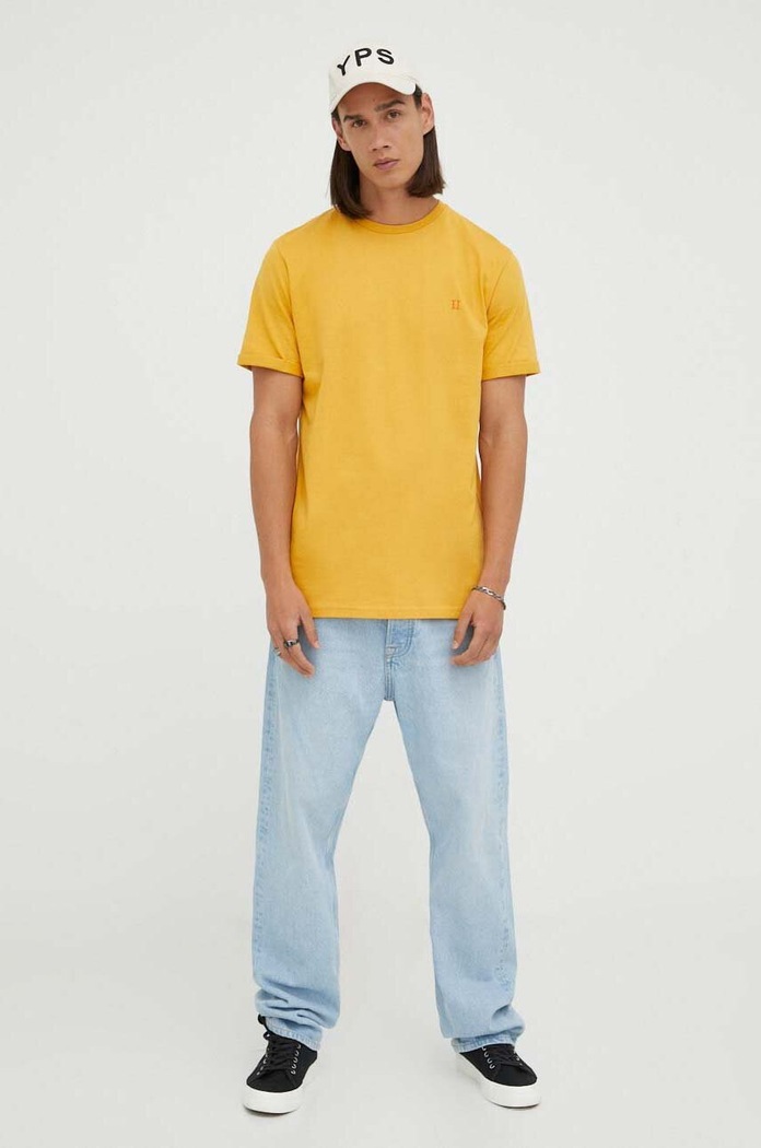 Les Deux t-shirt bawełniany LDM101155 żółty AW24