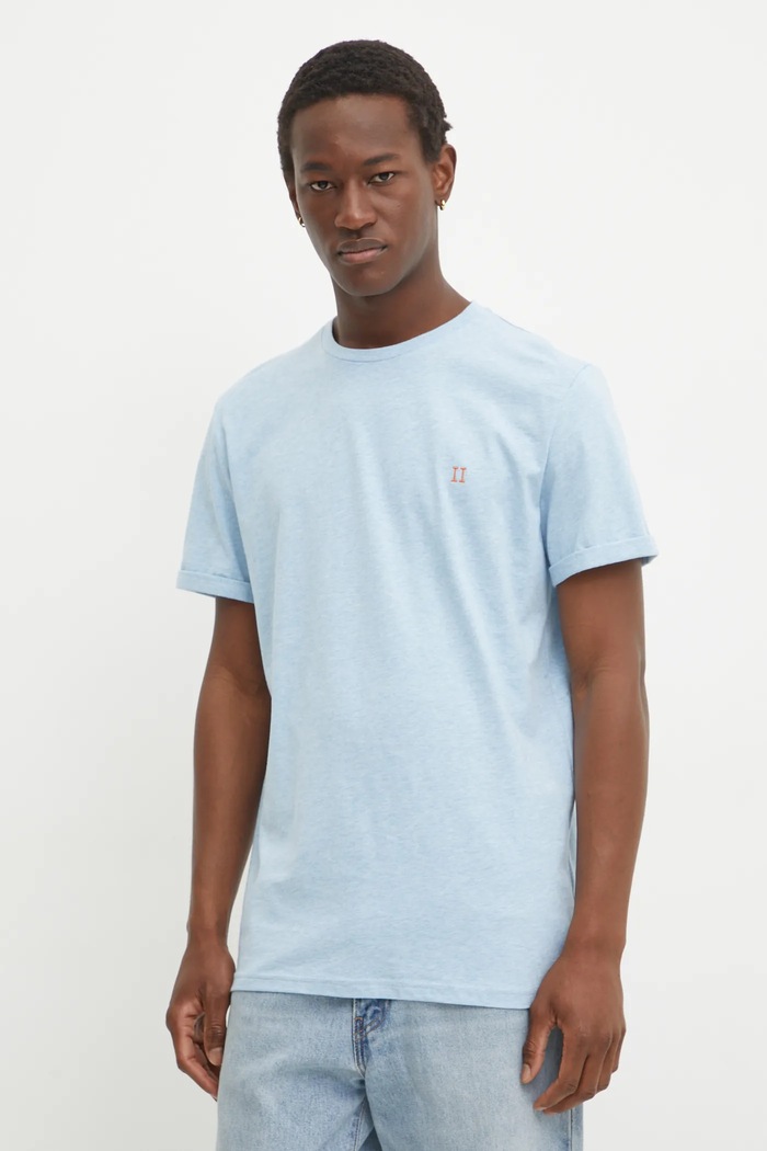 Les Deux tricou din bumbac albastru LDM101155