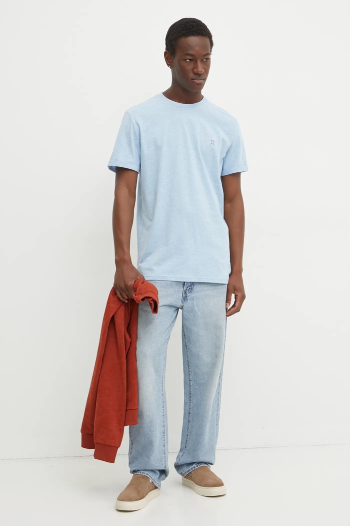 Les Deux tricou din bumbac LDM101155 albastru AW24
