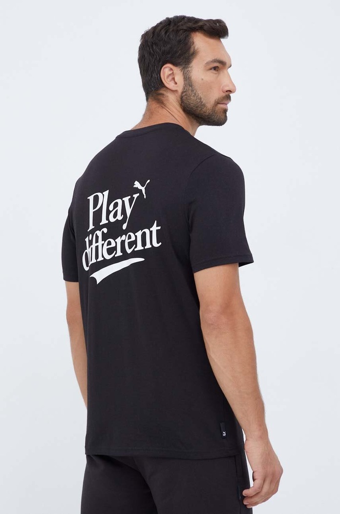 Îmbrăcăminte Puma tricou din bumbac 622739 negru