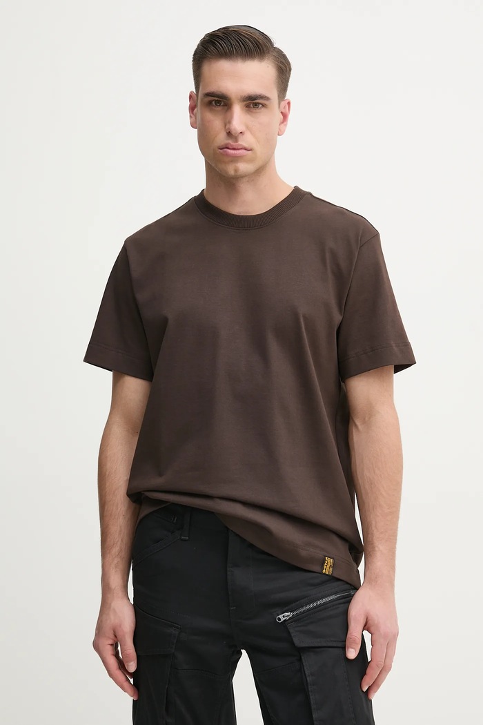 Памучна тениска G-Star Essential loose свободна кафяв D23471.C784