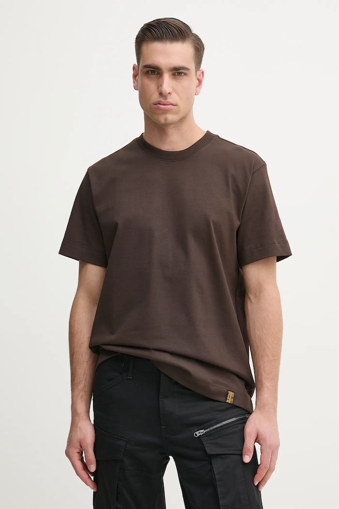 Памучна тениска G-Star Essential loose свободна кафяв D23471.C784