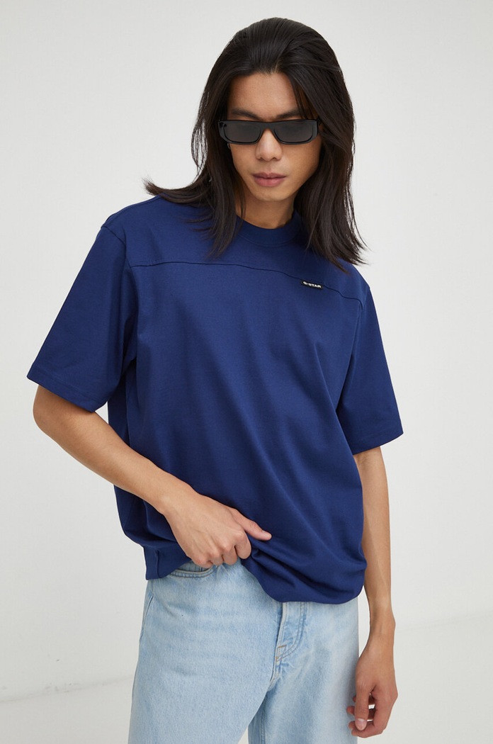 G-Star t-shirt bawełniany granatowy D23726.C336