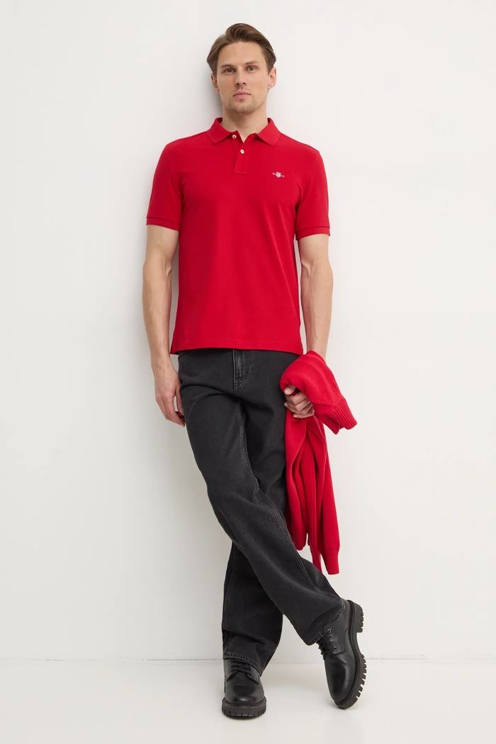 Gant polo de bumbac 2220 rosu SS25