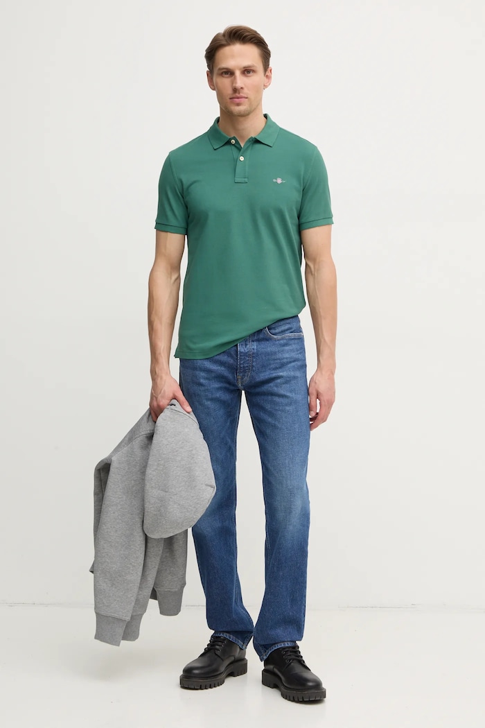 Gant polo de bumbac 2220 verde SS25